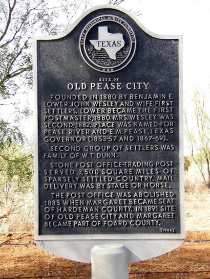 Margaret Texas - Foard County TX Old Pease City Marker 
