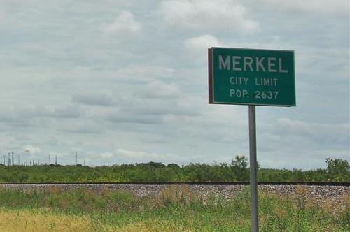 Merkel TX -  City Limit Pop Sign