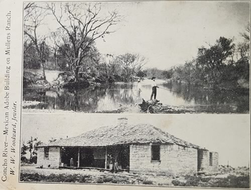 Texas - Concho River -- Mexican Adobe Building on Mullens Ranch
