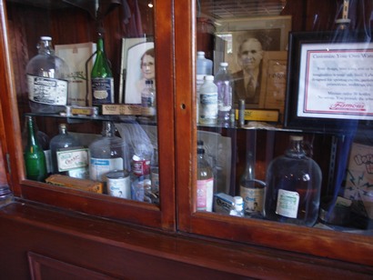 Apothecary's cabinet inside Famous Mineral Water Company 