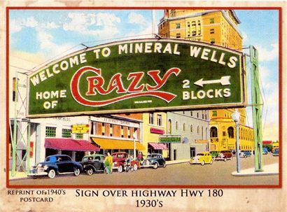 Mineral Wells Texas Home of Crazy Water  1940 post card