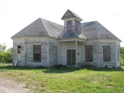 Vacant church in Mingus, Texas