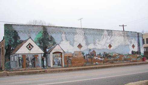 Long mural downtown Moran Texas
