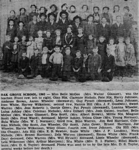 TX - Jones County, Oak Grove School Class 1903