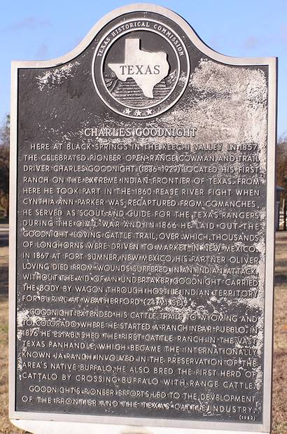 Charles Goodnight Historical Marker 