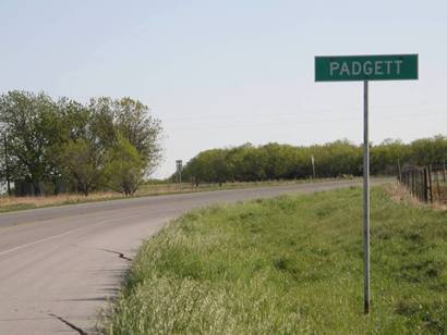 Padgett Tx Road Sign