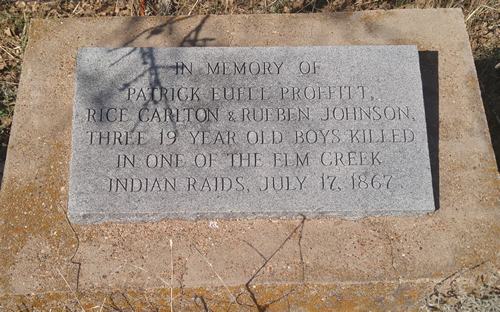 Young County TX Proffitt Cemetery  Common Grave  plaque