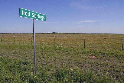Baylor County, Red Springs, TX,  city limit landscape