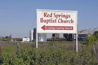 Baylor County, Red Springs, TX Baptist Church sign