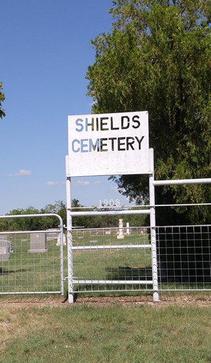 Coleman County TX - Shields Cemetery  sign