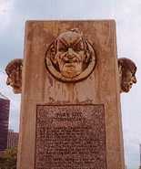 Houston Market Square gargoyles and marker