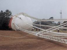 Conroe, Texas water tower down