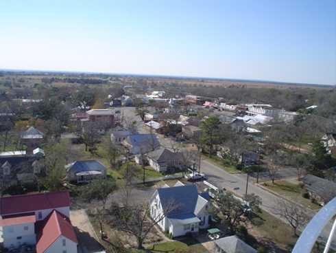 Fayetteville  Texas Town Square view from the water tower 