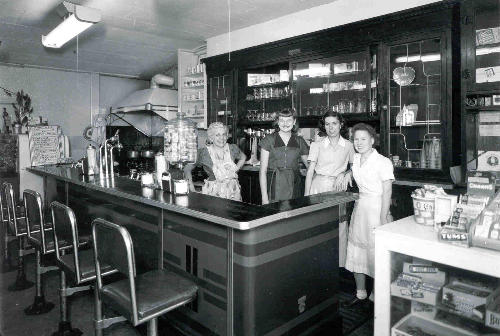 Columbus Colorado County TX Women at Soda Fountain 1947