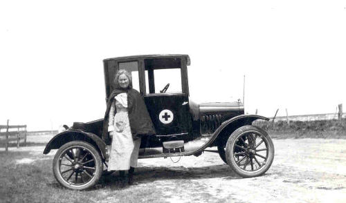 Columbus Colorado County TX - Nurse With Car, 1919 