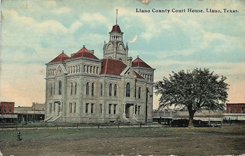 Llano TX - Llano County Courthouse Psmk 1913