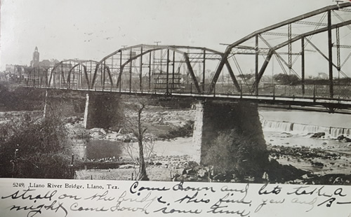 Llano TX - Llano River Bridge Psmk 1907