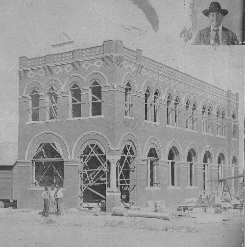 Rosebud Tx Bank under construction in 1901 
