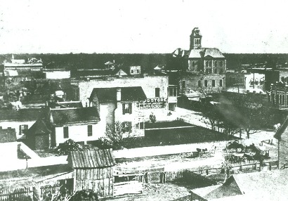 Wharton TX- Old Street Scene showing courthouse