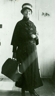 Wharton TX - Mrs Lula Huston in bellhop uniform