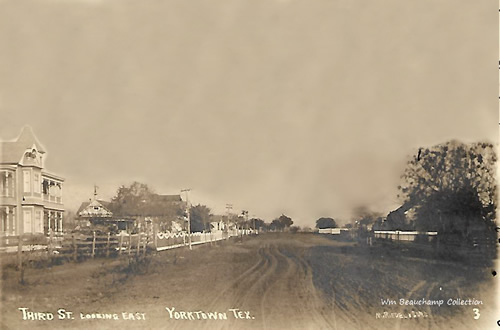 Yorktown TX Third St Looking East Pstmrk Mar 1907