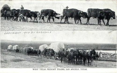 San Angelo TX - West Texas Freight Trains. 1907 