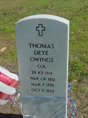 Col. Thomas Deye Owings tombstone, Masonic Cemetery, Brenham, Texas