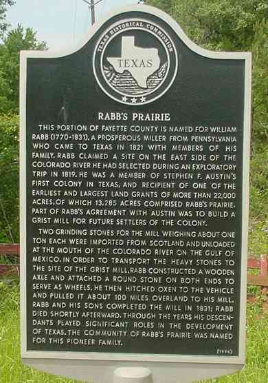 Rabb's Prairie Historical Marker, Texas