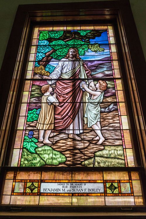 TX - Barstow First Presbyterian Church stained-glass window