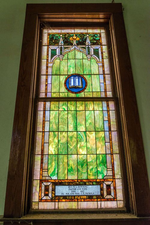 TX - Barstow First Presbyterian Church stained-glass window