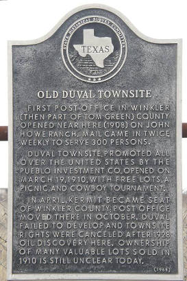 Duval Tx - Old Duval Townsite Historical Marker