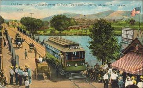 El Paso TX International Bridge Trolly 1927 