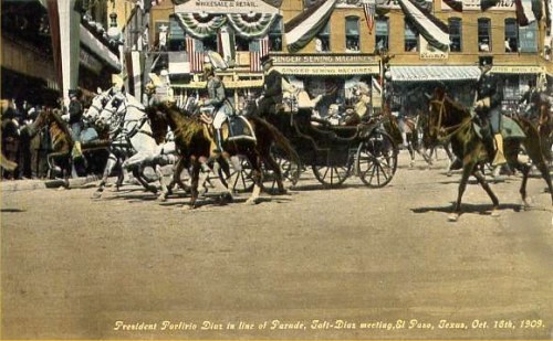 El Paso, Texas - President Porfirio Díaz in line of Parade, Taft-Diaz meeting, 1909 