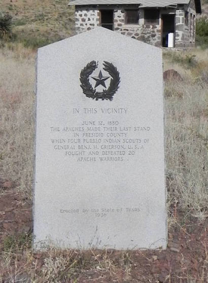 Presidio County Texas - Fort Holland  Apache 1936 Centennial Marker