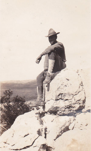 Soldier at Longfellow TX, old photo