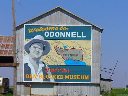 O'Donnell Texas Dan Blocker Museum Sign 