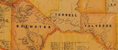 TX 1920s Map Showing Marfa To Del Rio