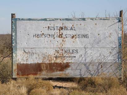 TX - Pecos River Horsehead Crossing sign