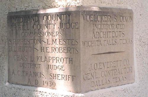 Midland County Courthouse Cornerstone TX