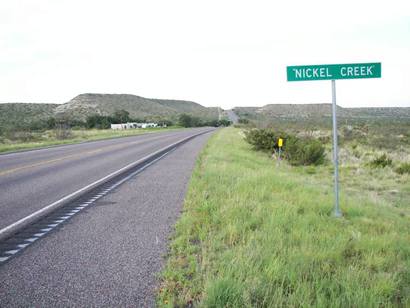 Nickel Creek Tx road sign