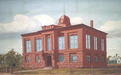 1904 Ector County Courthouse oil painting, Odessa, Texas