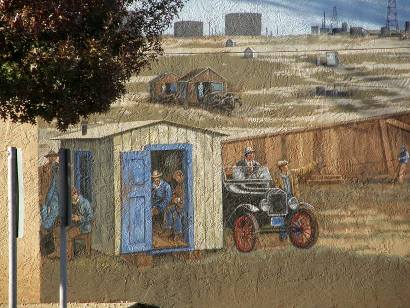 Odessa Tx - Oil Field Painted Mural showing workers
