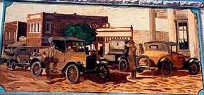 mural of Ozona, Texas downtown by Alfredo Tobar