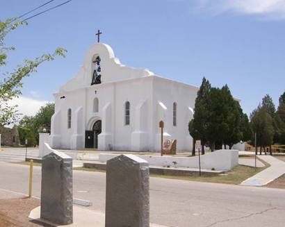 San Elizario Tx - Chapel and  Salt Lake War Marker
