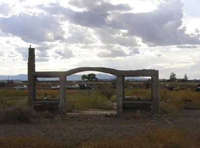 Saragosa Texas scene with distance  hills