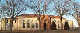 Adobe courthouse in Hudspeth County, Texas