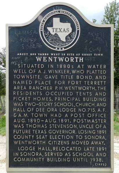 Wentworth TX Historical Marker