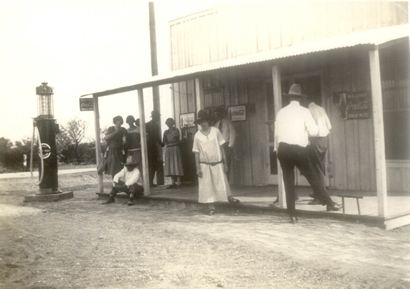 Gas station in Wink, Texas, 1910s vintage photo